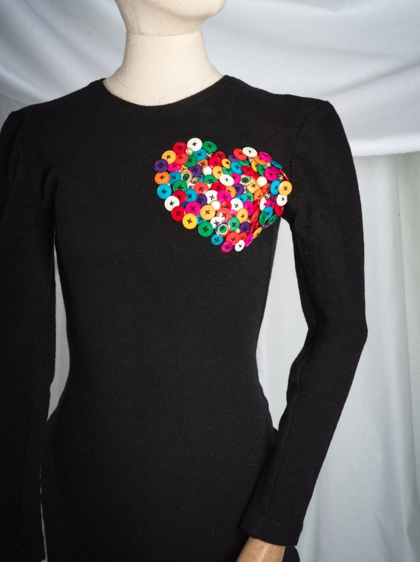 Patrick Kelly, collection Prêt à Porter, Automne-Hiver 1986. Robe en jersey de laine n... (1 of 1)