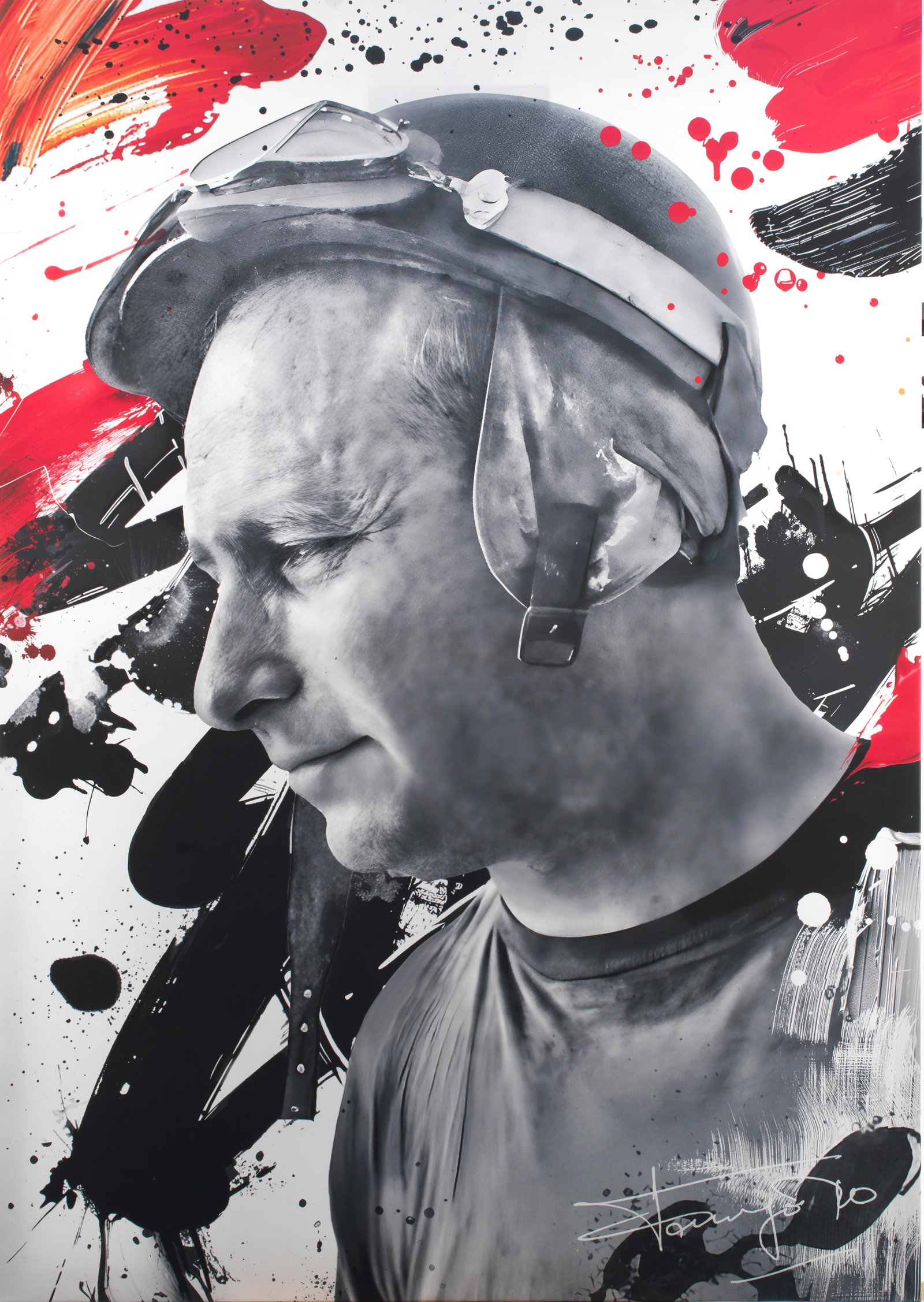 'Eternal Trace' Juan Manuel Fangio portrait print from The Legacy Through Color series after Rom... (1 of 1)