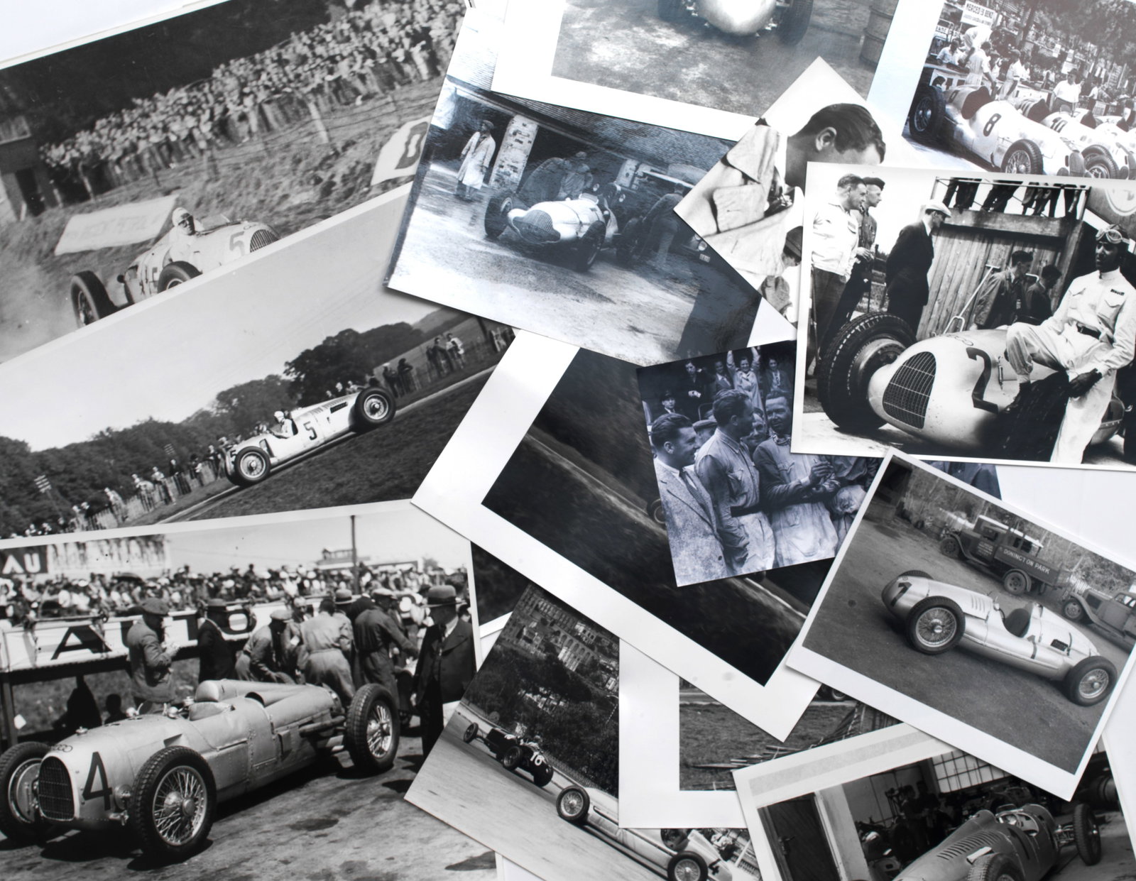 A quantity of photographs of pre-War Mercedes-Benz and Auto Union 'Silver Arrows' racing, ((Qty)) (1 of 1)