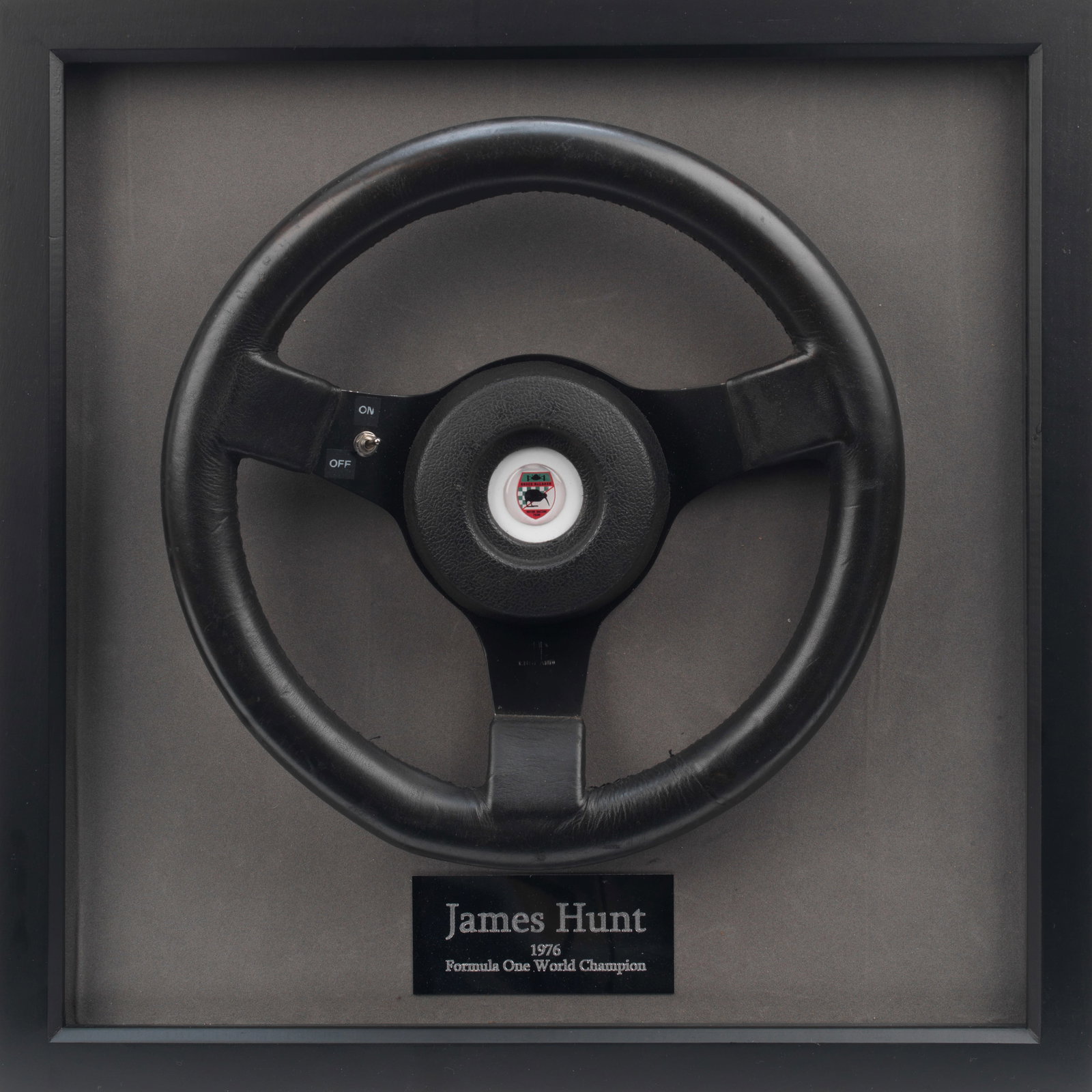 A replica of James Hunt's 1976 F1 World Championship McLaren steering wheel, (1 of 1)