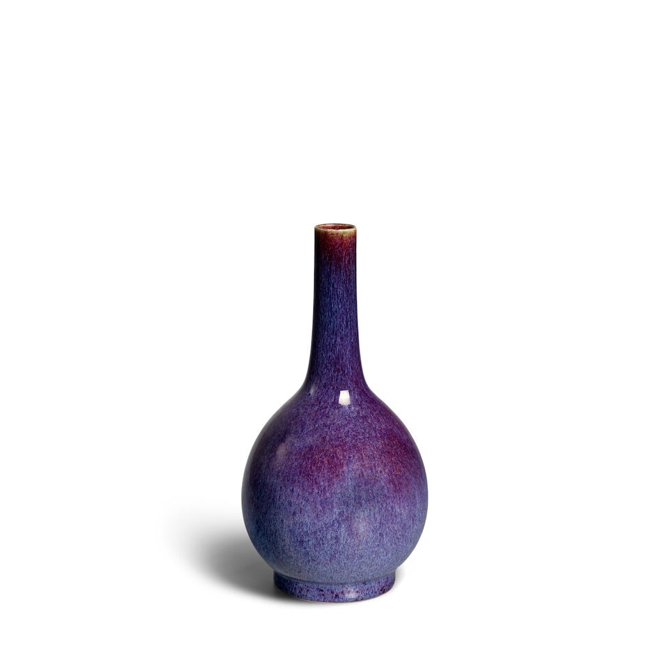 A FLAMBÉ-GLAZED BOTTLE VASE 18th century (1 of 3)