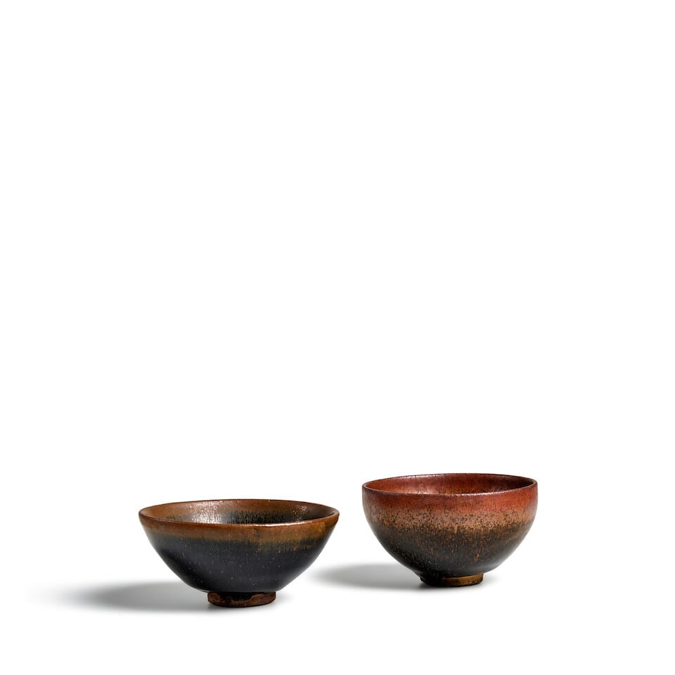TWO SMALL JIAN 'HARE'S FUR' TEA BOWLS Southern Song dynasty (2) (1 of 3)