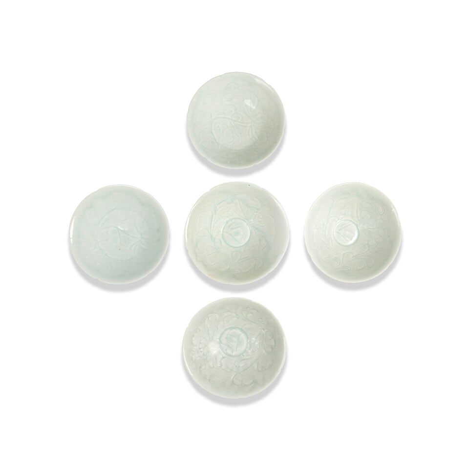 A GROUP OF FIVE QINGBAI 'FLORAL' LOBED DISHES Song dynasty (1 of 1)