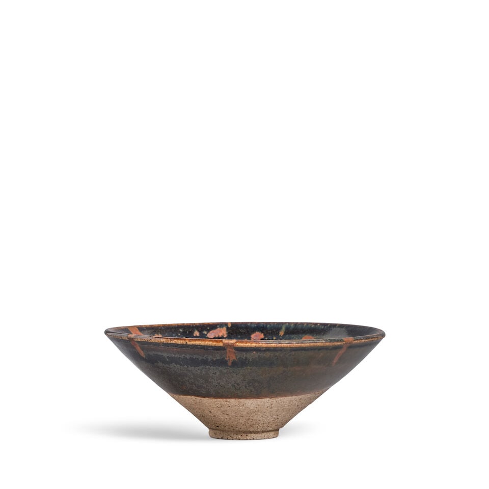 A CIZHOU RUSSET-SPLASHED BLACK-GLAZED CONICAL BOWL Song dynasty (box) - 2