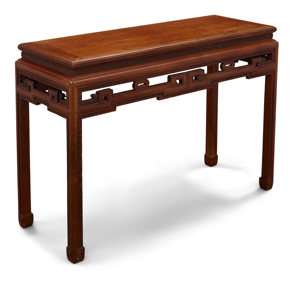 A CARVED HARDWOOD SIDE TABLE Late Qing dynasty (1 of 2)