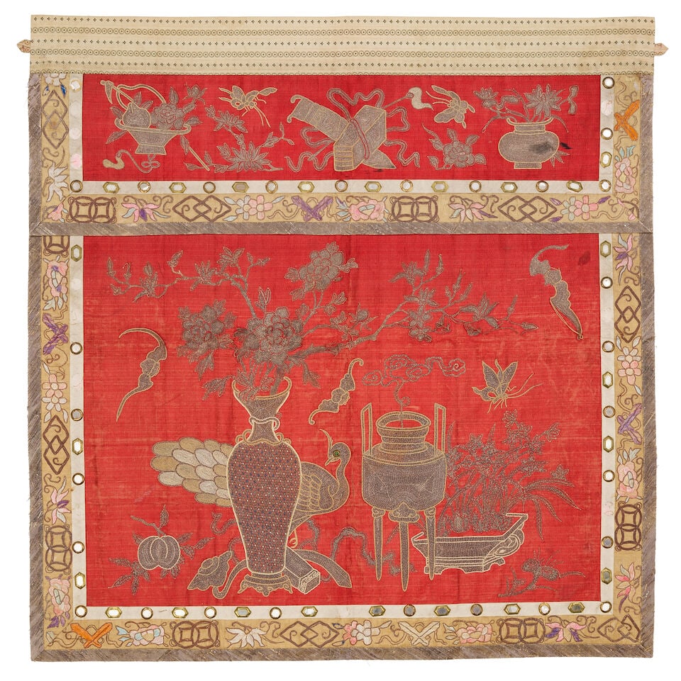 A GROUP OF SIX EMBROIDERED PANELS Late Qing-Republic period (6) (1 of 4)