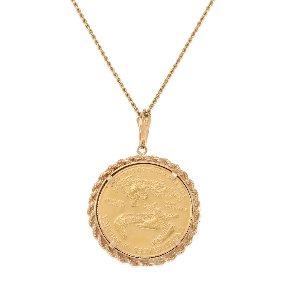 GOLD COIN PENDANT NECKLACE - 2