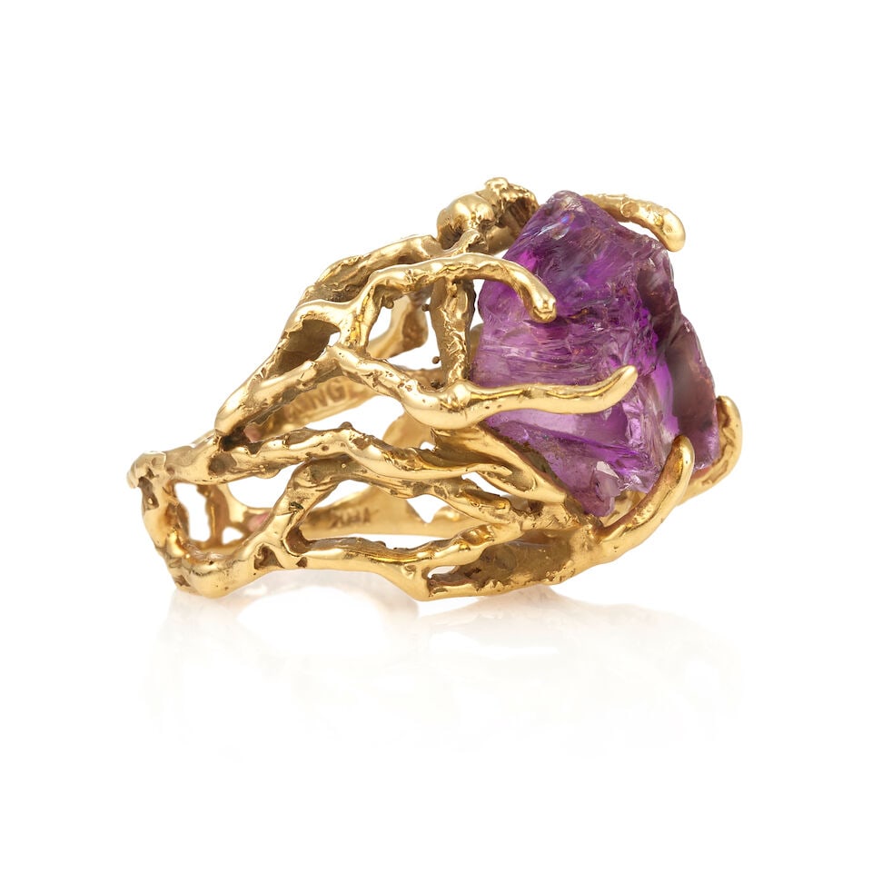 ARTHUR KING: GOLD AND AMETHYST RING - 3
