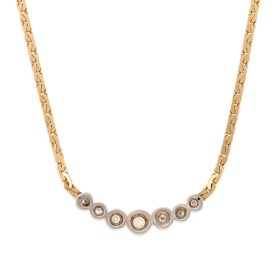 14K BICOLOR GOLD AND DIAMOND NECKLACE - 2