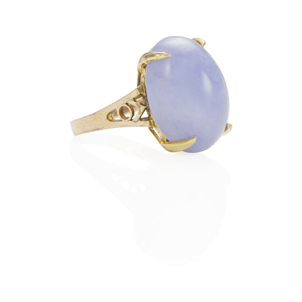 14K GOLD AND JADEITE JADE RING WITH GIA REPORT - 3