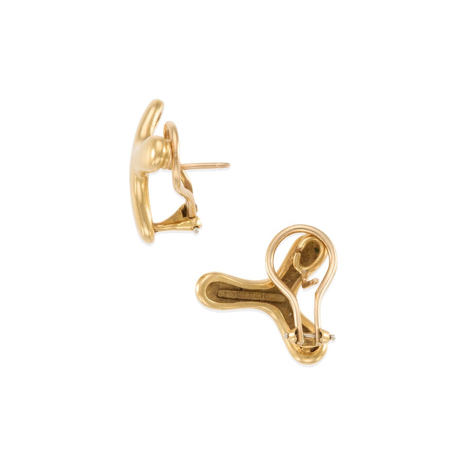 TIFFANY & CO.: PAIR OF 18K GOLD EARRINGS - 2