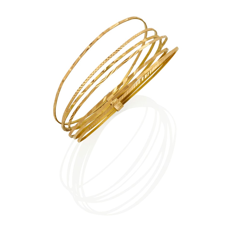 18K GOLD BANGLE STACK BRACELET - 2