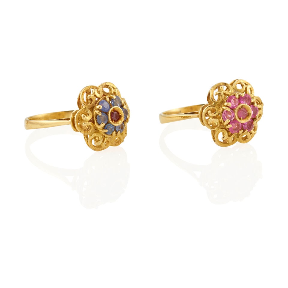 TWO GOLD AND GEM-SET RINGS - 2