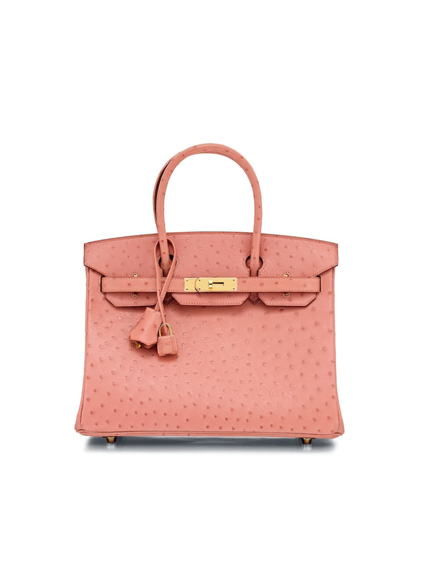 HERMÈS: TERRE CUITE OSTRICH BIRKIN 30 WITH GOLD HARDWARE 2015 (Includes keys, padlock, cloc...: HERMÈS: TERRE CUITE OSTRICH BIRKIN 30 WITH GOLD HARDWARE