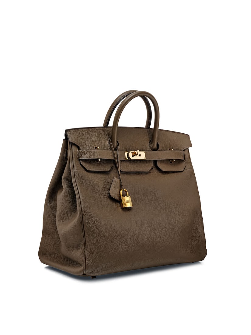 HERMÈS: TAUPE TOGO HAC BIRKIN 40 WITH PERMABRASS HARDWARE 2015 (Includes keys, padlock, clo... - 2