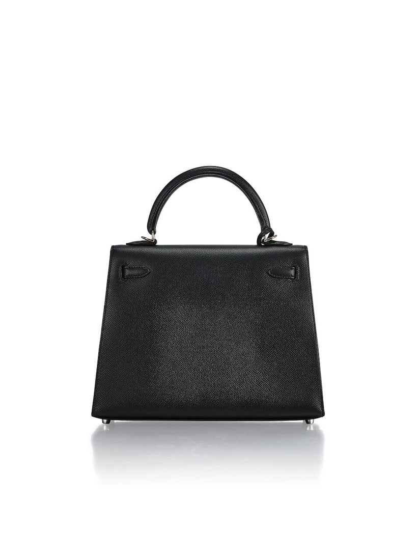 HERMÈS: BLACK EPSOM SELLIER KELLY 25 WITH PALLADIUM HARDWARE 2010 (Includes strap, keys, pa... - 3