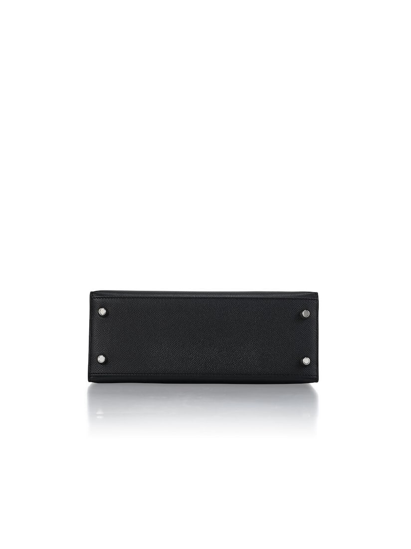 HERMÈS: BLACK EPSOM SELLIER KELLY 25 WITH PALLADIUM HARDWARE 2010 (Includes strap, keys, pa... - 4