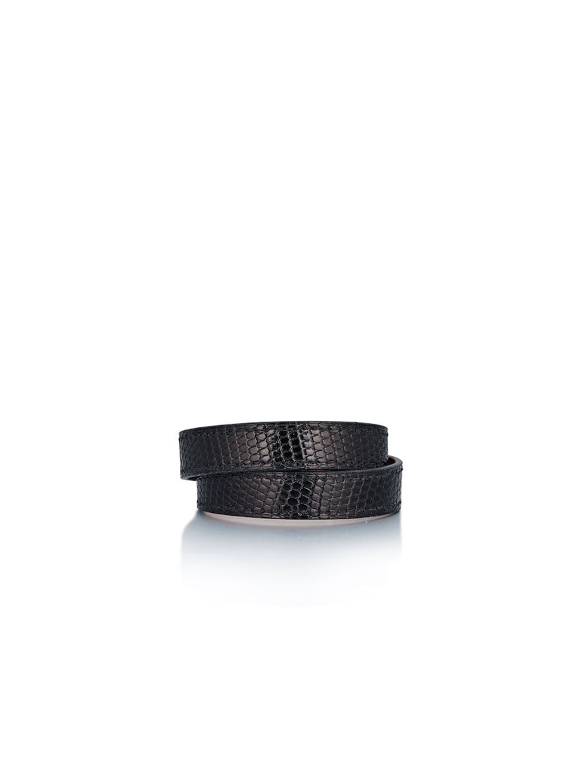 (NO RESERVE) HERMÈS: A SET OF 4 BLACK NILOTICUS LIZARD BRACELETS - 3