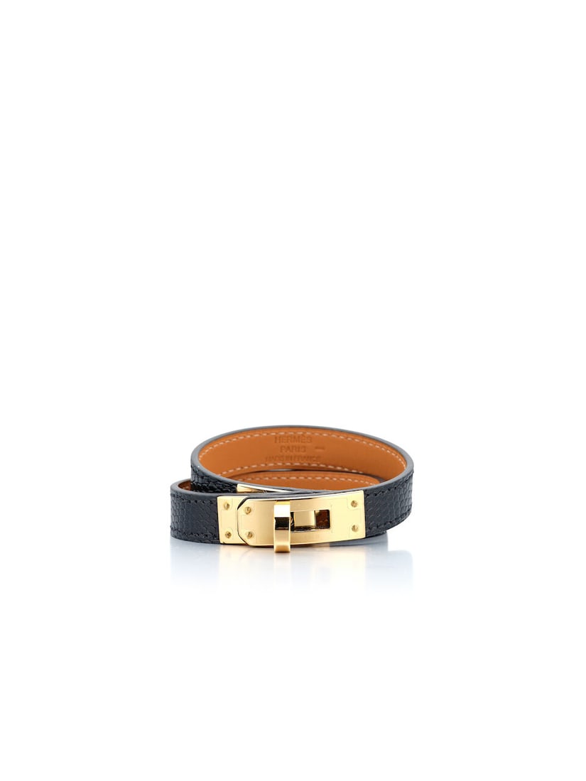 (NO RESERVE) HERMÈS: A SET OF 4 BLACK NILOTICUS LIZARD BRACELETS - 4