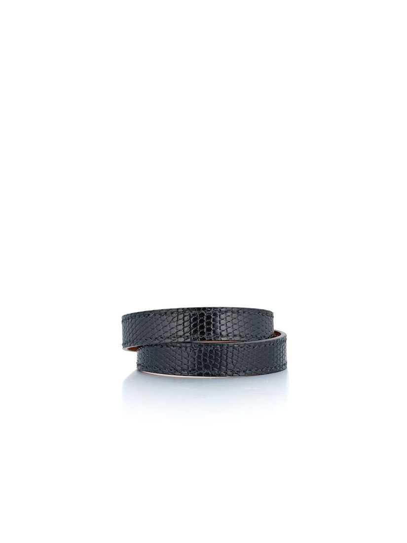 (NO RESERVE) HERMÈS: A SET OF 4 BLACK NILOTICUS LIZARD BRACELETS - 5