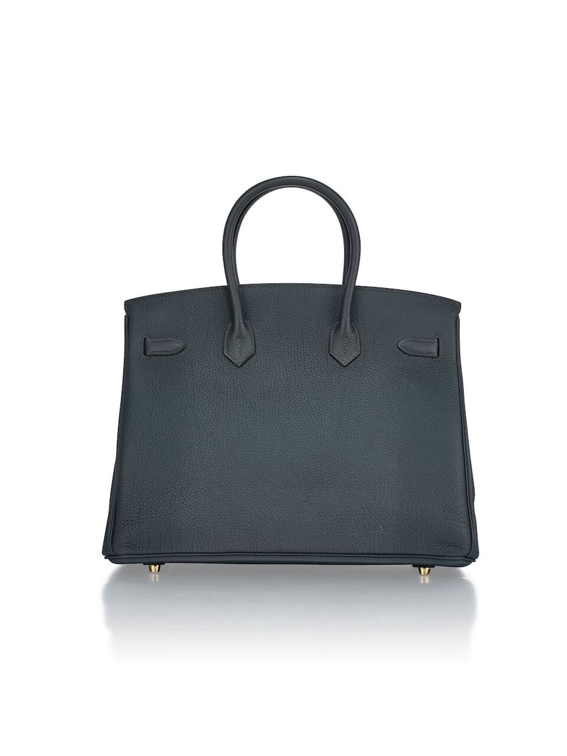 HERMÈS: VERT CYPRES TOGO BIRKIN 35 WITH GOLD HARDWARE 2012 (Includes keys, padlock, clochet... - 3