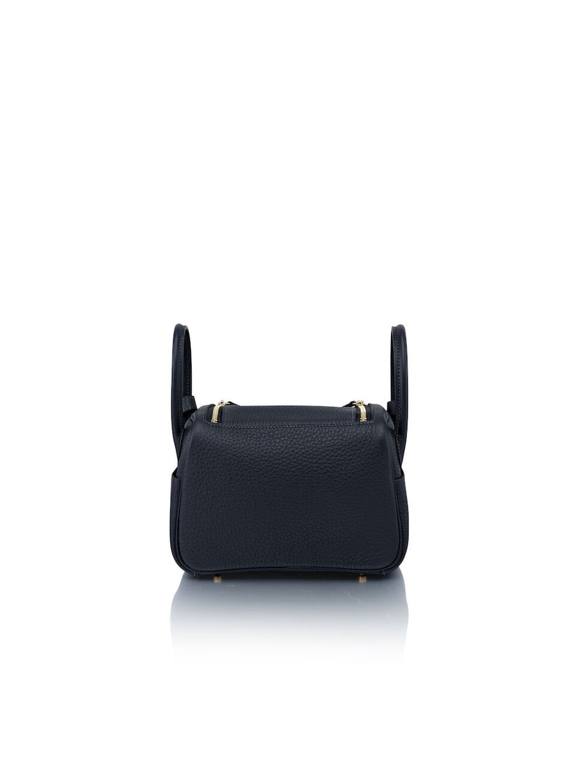 HERMÈS: BLEU NUIT CLEMENCE MINI LINDY 20 WITH GOLD HARDWARE 2025 (Includes dust bag and box) - 3