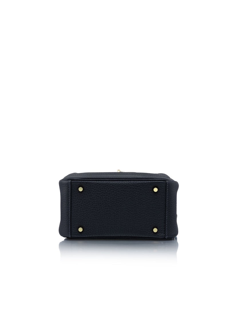 HERMÈS: BLEU NUIT CLEMENCE MINI LINDY 20 WITH GOLD HARDWARE 2025 (Includes dust bag and box) - 4