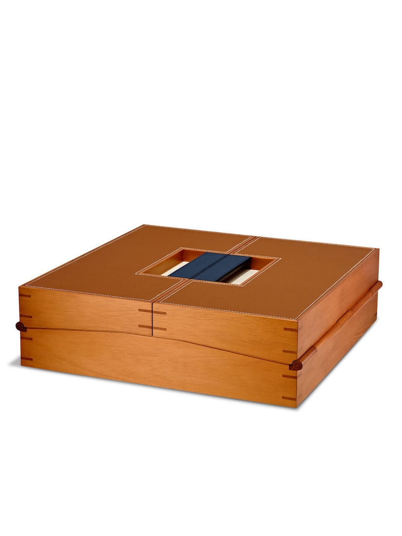 (NO RESERVE) HERMÈS: FAUVE EVERCOLOR AND MAHOGANY MACAO MAHJONG GAME - 2