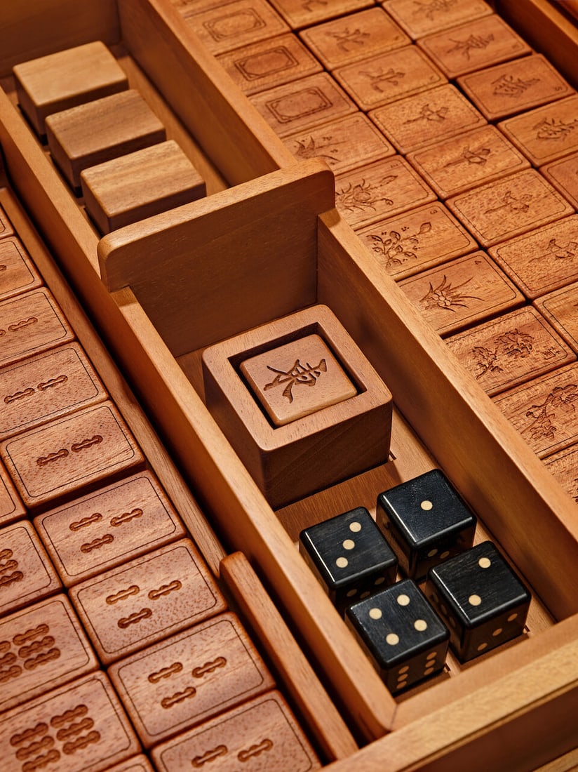(NO RESERVE) HERMÈS: FAUVE EVERCOLOR AND MAHOGANY MACAO MAHJONG GAME - 3