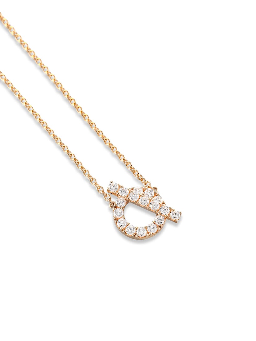 (NO RESERVE) HERMÈS: DIAMOND ROSE GOLD FINESSE PENDANT NECKLACE - 2
