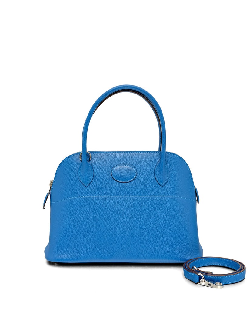 (NO RESERVE) HERMÈS: BLEU ZANZIBAR EPSOM BOLIDE 27 WITH PALLADIUM HARDWARE 2011 (Includes s...: (NO RESERVE) HERMÈS: BLEU ZANZIBAR EPSOM BOLIDE 27 WITH PALLADIUM HARDWARE 2011 愛馬仕：桑給巴爾藍EPSOM牛皮BOLIDE 27厘ľ
