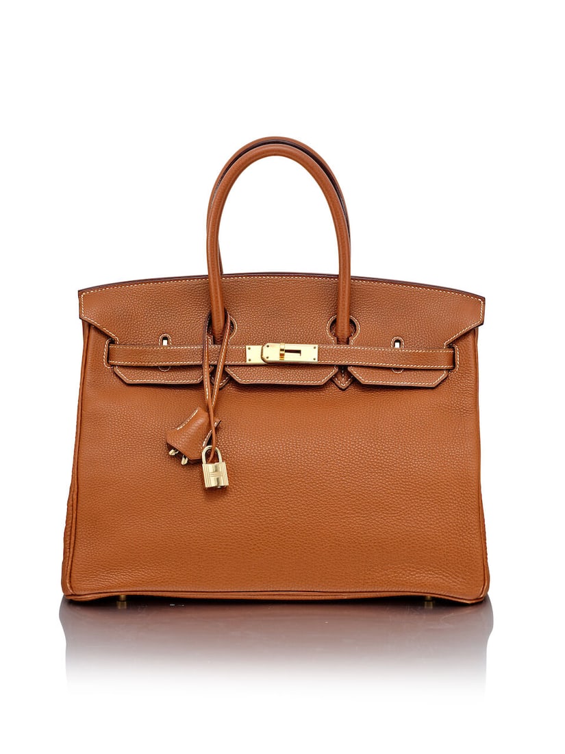 HERMÈS: VINTAGE GOLD TOGO BIRKIN 35 WITH GOLD HARDWARE 2004 (Includes keys, padlock and clo... (1 of 4)
