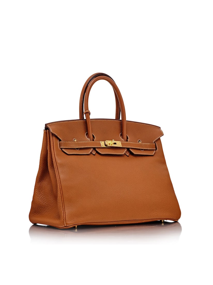 HERMÈS: VINTAGE GOLD TOGO BIRKIN 35 WITH GOLD HARDWARE 2004 (Includes keys, padlock and clo... - 2