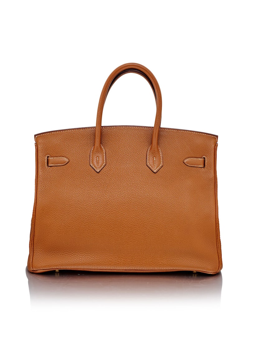 HERMÈS: VINTAGE GOLD TOGO BIRKIN 35 WITH GOLD HARDWARE 2004 (Includes keys, padlock and clo... - 3
