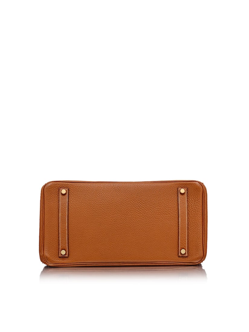 HERMÈS: VINTAGE GOLD TOGO BIRKIN 35 WITH GOLD HARDWARE 2004 (Includes keys, padlock and clo... - 4