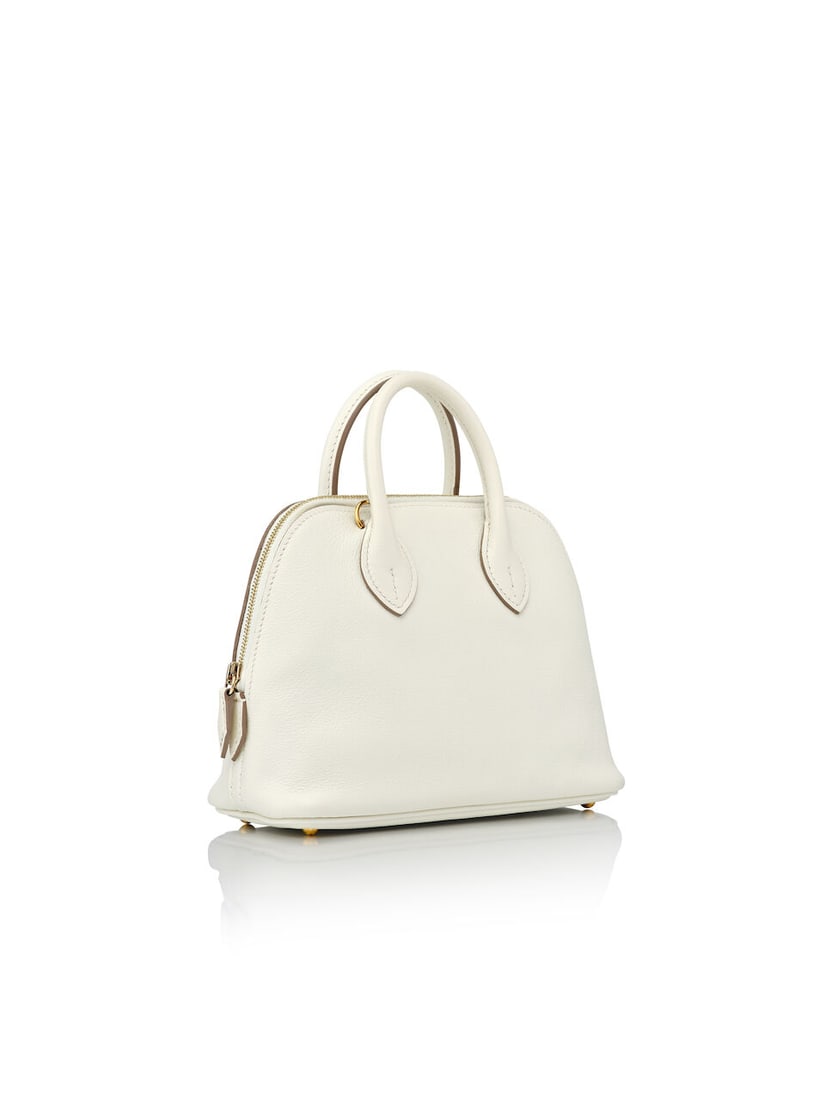 HERMÈS: WHITE AND SESAME EVERCOLOR VERSO MINI BOLIDE 1923 WITH GOLD HARDWARE 2022 (Includes... - 2