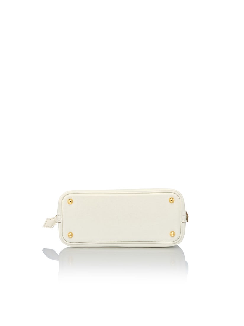 HERMÈS: WHITE AND SESAME EVERCOLOR VERSO MINI BOLIDE 1923 WITH GOLD HARDWARE 2022 (Includes... - 4