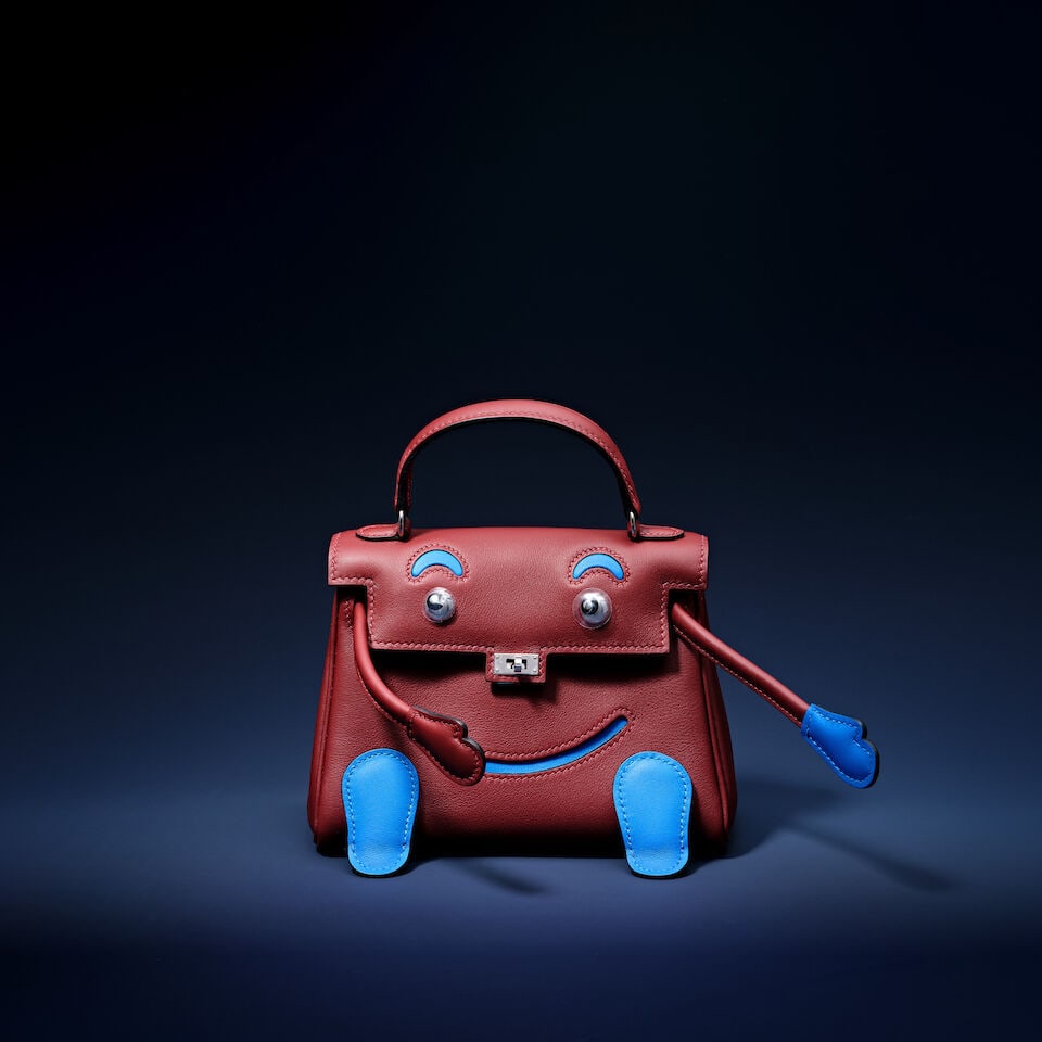 HERMÈS: LIMITED EDITION ROUGE H/BLEU HYDRA SWIFT KELLY DOLL WITH PALLADIUM HARDWARE 2026 (I... - 5