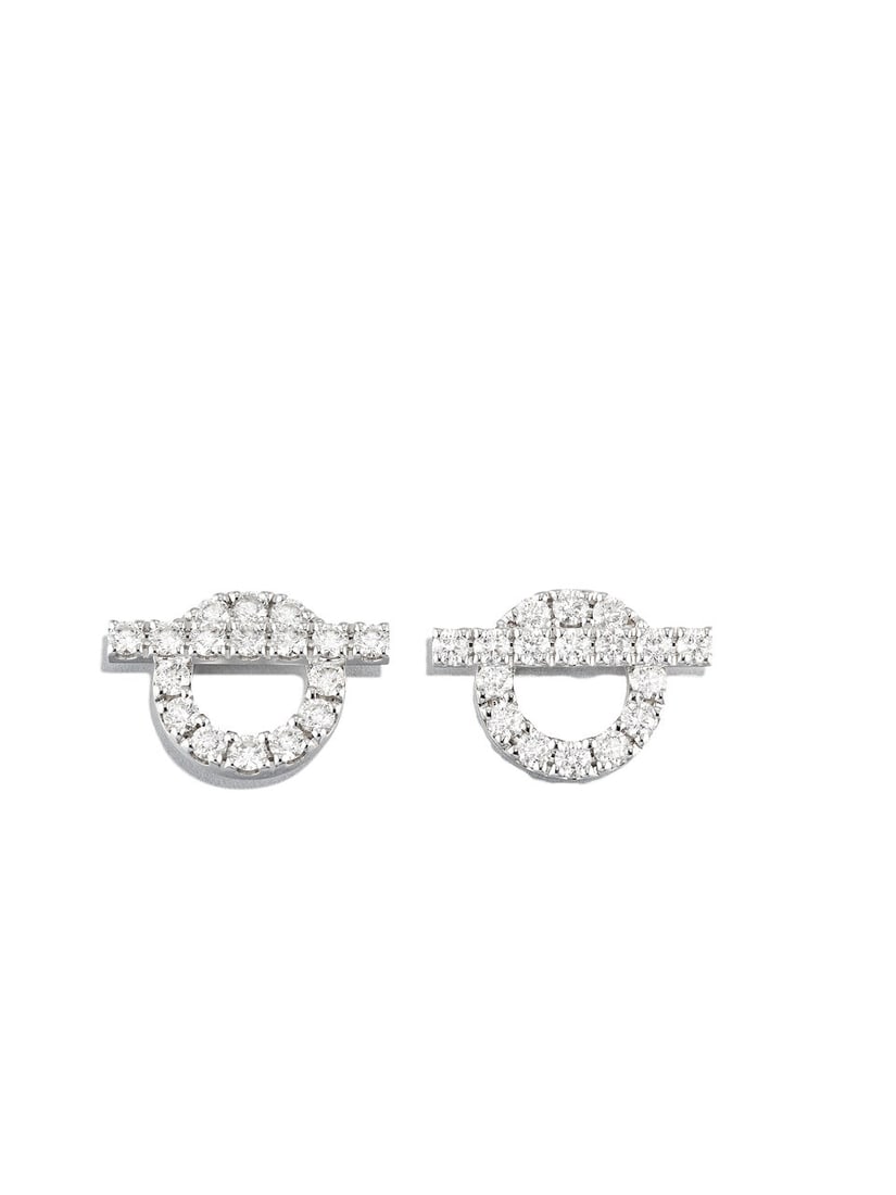 (NO RESERVE) HERMÈS: DIAMOND AND WHITE GOLD FINESSE EARRINGS: (NO RESERVE) HERMÈS: DIAMOND AND WHITE GOLD FINESSE EARRINGS 愛馬仕：鑽石與白金FINESSE耳環 Condition: B+ - 34 diamonds | Total