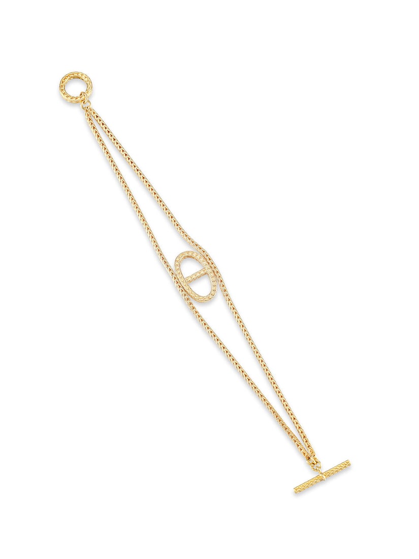 (NO RESERVE) HERMÈS: YELLOW GOLD CHAINE D'ANCRE DANAE BRACELET: (NO RESERVE) HERMÈS: YELLOW GOLD CHAINE D'ANCRE DANAE BRACELET 愛馬仕：黃金CHAINE D'ANCRE DANAE手鏈 Condition: B+ - Includes box - Last known