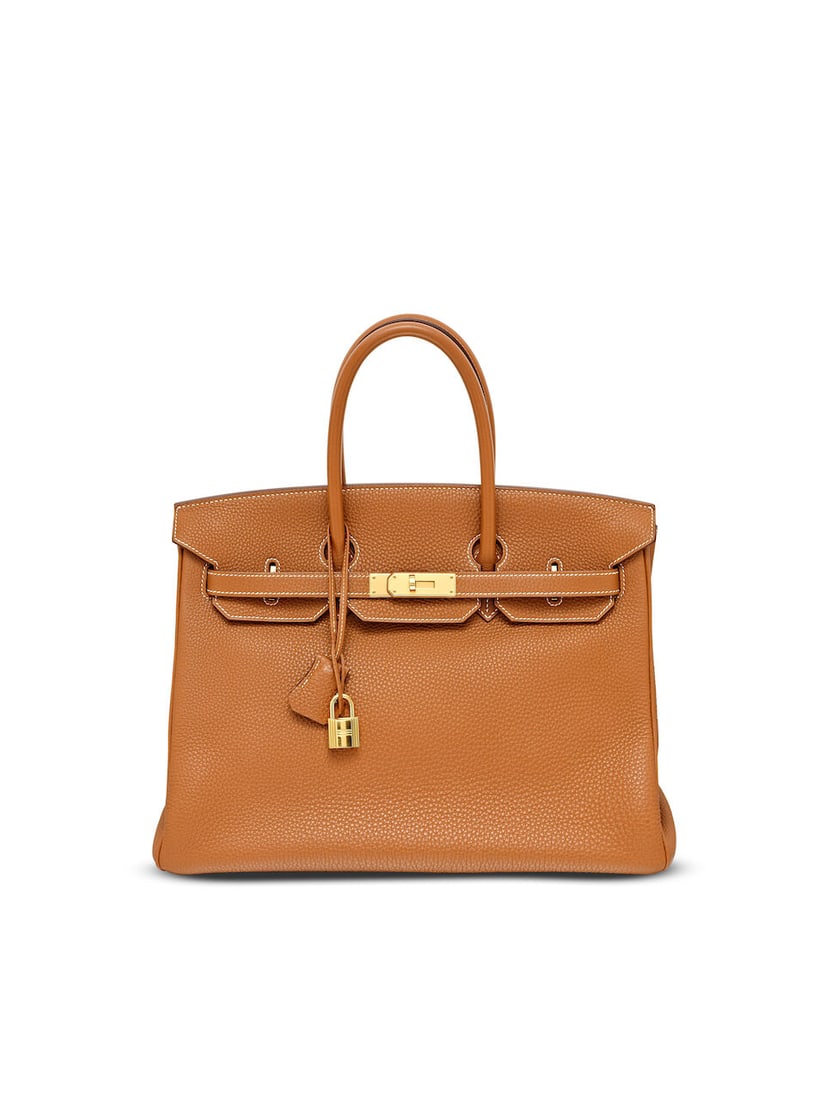 HERMÈS: GOLD TOGO BIRKIN 35 WITH GOLD HARDWARE 2010 (Includes keys, padlock, clochette and ...: HERMÈS: GOLD TOGO BIRKIN 35 WITH GOLD HARDWARE