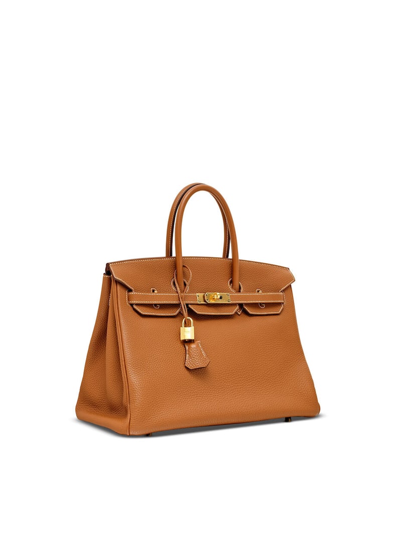 HERMÈS: GOLD TOGO BIRKIN 35 WITH GOLD HARDWARE 2010 (Includes keys, padlock, clochette and ... - 3
