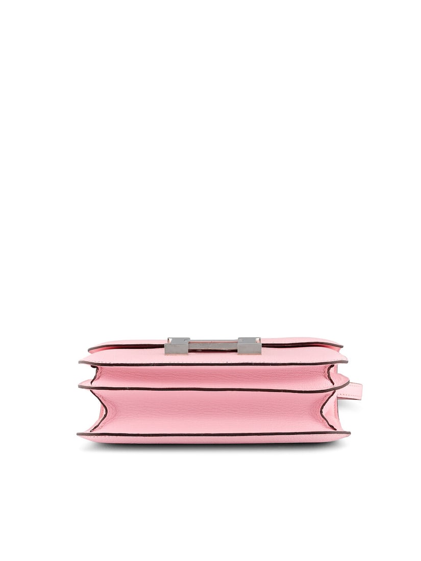 HERMÈS: ROSE SAKURA CHÈVRE CHAMKILA CONSTANCE 18 WITH PALLADIUM HARDWARE 2021 (Include... - 4