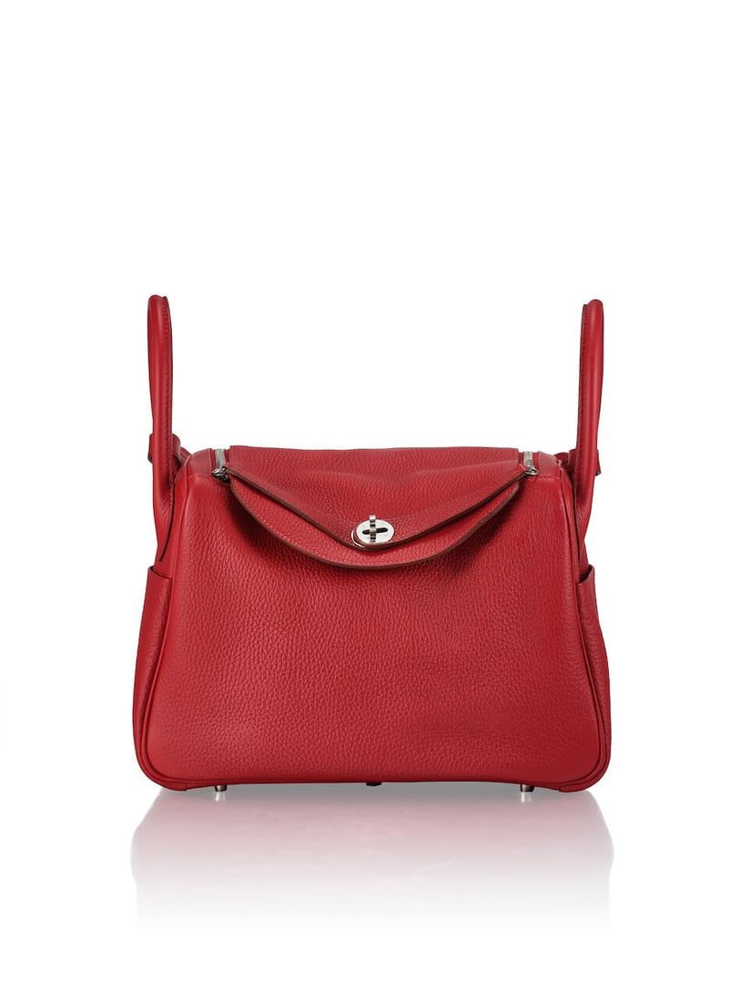 (NO RESERVE) HERMÈS: GERANIUM CLEMENCE LINDY 30 WITH PALLADIUM HARDWARE 2011 (Includes dust...: (NO RESERVE) HERMÈS: GERANIUM CLEMENCE LINDY 30 WITH PALLADIUM HARDWARE 2011 愛馬仕：天竺葵紅CLEMENCE牛皮LINDY 30厘米ງ