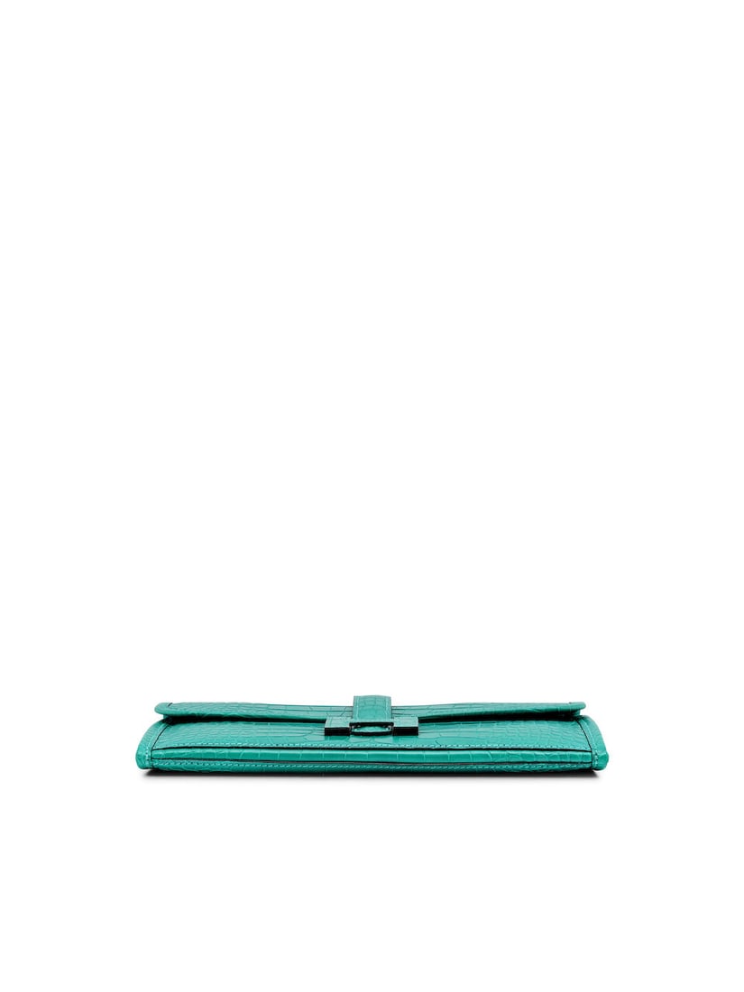 HERMÈS: BLEU PAON MATTE ALLIGATOR JIGE DUO CLUTCH 2018 (Includes detachable zip pouch, dust... - 4