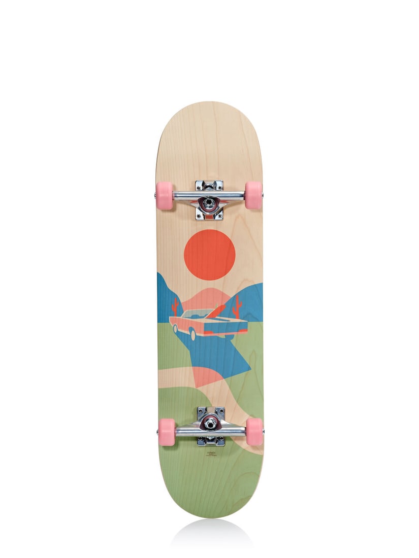 (NO RESERVE) HERMÈS: ROSE SAKURA BEECH PLYWOOD STREET SKATEBOARD (1 of 2)