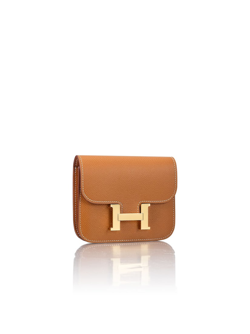 (NO RESERVE) HERMÈS: GOLD EPSOM CONSTANCE SLIM WALLET WITH GOLD HARDWARE 2020 (Includes dus... - 2
