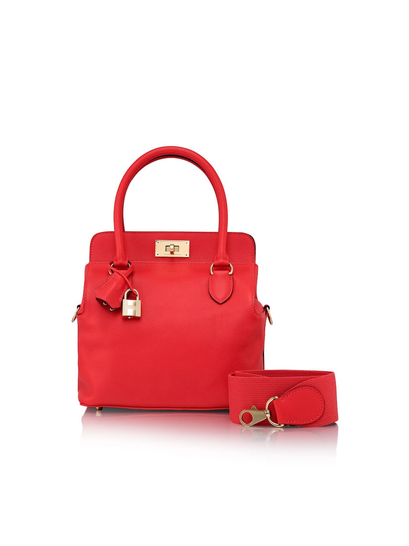 HERMÈS: ROUGE TOMATE EVERCOLOR TOOLBOX 20 WITH PERMABRASS HARDWARE 2016 (Includes strap, ke... (1 of 4)