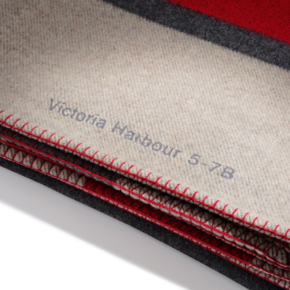 (NO RESERVE) HERMÈS: ROUGE AVALON BAYADERE THROW BLANKET - 3