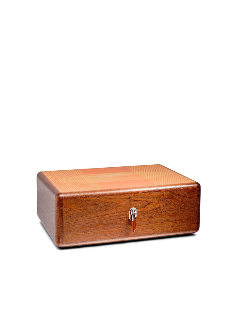 (NO RESERVE) HERMÈS: SAPELLI WOOD CASAQUE H MILLERAIES CIGAR BOX - 2